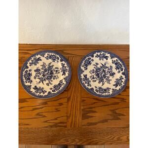 Set of Two Royal Stafford Asiatic Pheasant Dark Blue plates